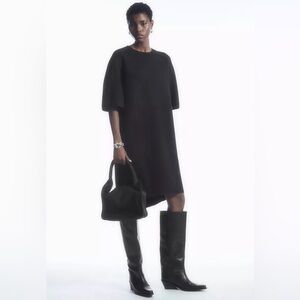 COS Wool Black Knit Sweater Dress